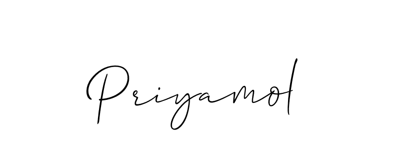 How to make Priyamol signature? Allison_Script is a professional autograph style. Create handwritten signature for Priyamol name. Priyamol signature style 2 images and pictures png