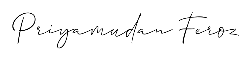 Download transparent PNG signature for name Priyamudan Feroz styled with Allison_Script font. Ready to paste directly into PDF and Word agreements. Priyamudan Feroz signature style 2 images and pictures png