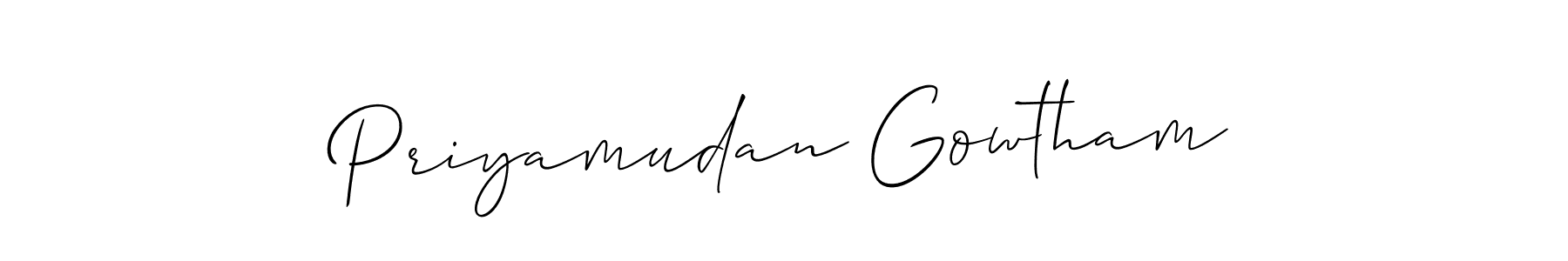 Best and Professional Signature Style for Priyamudan Gowtham. Allison_Script Best Signature Style Collection. Priyamudan Gowtham signature style 2 images and pictures png