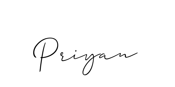 Also we have Priyan name is the best signature style. Create professional handwritten signature collection using Allison_Script autograph style. Priyan signature style 2 images and pictures png