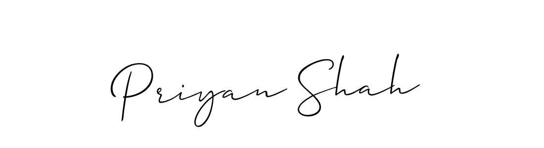 Design your own signature with our free online signature maker. With this signature software, you can create a handwritten (Allison_Script) signature for name Priyan Shah. Priyan Shah signature style 2 images and pictures png