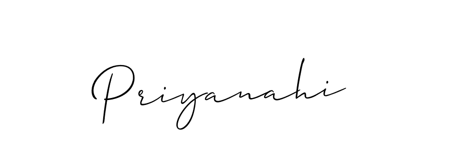 Also we have Priyanahi name is the best signature style. Create professional handwritten signature collection using Allison_Script autograph style. Priyanahi signature style 2 images and pictures png