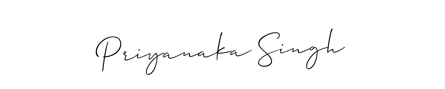 Create a beautiful signature design for name Priyanaka Singh. With this signature (Allison_Script) fonts, you can make a handwritten signature for free. Priyanaka Singh signature style 2 images and pictures png