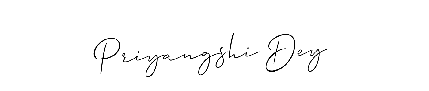 How to make Priyangshi Dey name signature. Use Allison_Script style for creating short signs online. This is the latest handwritten sign. Priyangshi Dey signature style 2 images and pictures png
