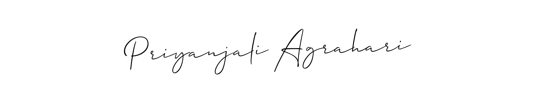 Use a signature maker to create a handwritten signature online. With this signature software, you can design (Allison_Script) your own signature for name Priyanjali Agrahari. Priyanjali Agrahari signature style 2 images and pictures png