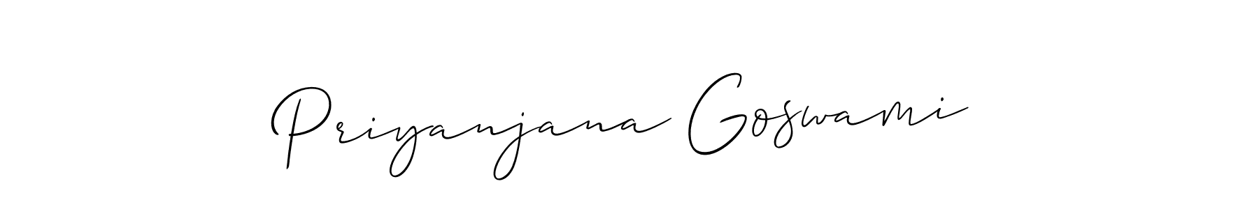 The best way (Allison_Script) to make a short signature is to pick only two or three words in your name. The name Priyanjana Goswami include a total of six letters. For converting this name. Priyanjana Goswami signature style 2 images and pictures png