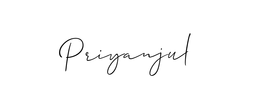 How to make Priyanjul name signature. Use Allison_Script style for creating short signs online. This is the latest handwritten sign. Priyanjul signature style 2 images and pictures png