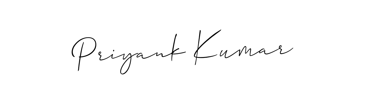 Priyank Kumar stylish signature style. Best Handwritten Sign (Allison_Script) for my name. Handwritten Signature Collection Ideas for my name Priyank Kumar. Priyank Kumar signature style 2 images and pictures png