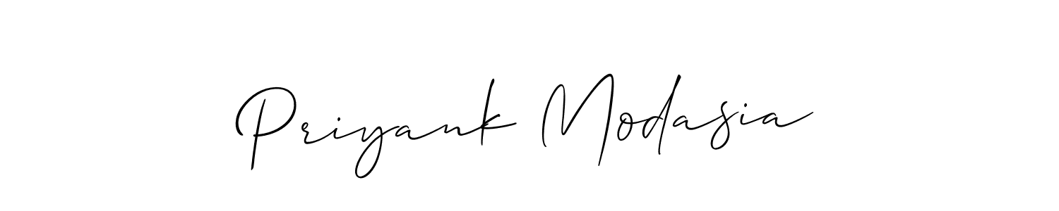 The best way (Allison_Script) to make a short signature is to pick only two or three words in your name. The name Priyank Modasia include a total of six letters. For converting this name. Priyank Modasia signature style 2 images and pictures png
