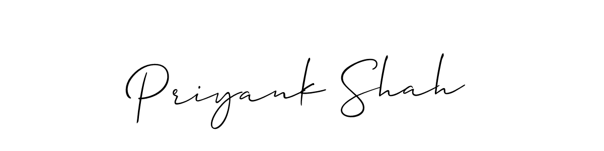 Use a signature maker to create a handwritten signature online. With this signature software, you can design (Allison_Script) your own signature for name Priyank Shah. Priyank Shah signature style 2 images and pictures png