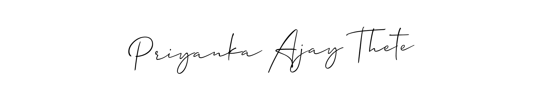 It looks lik you need a new signature style for name Priyanka Ajay Thete. Design unique handwritten (Allison_Script) signature with our free signature maker in just a few clicks. Priyanka Ajay Thete signature style 2 images and pictures png