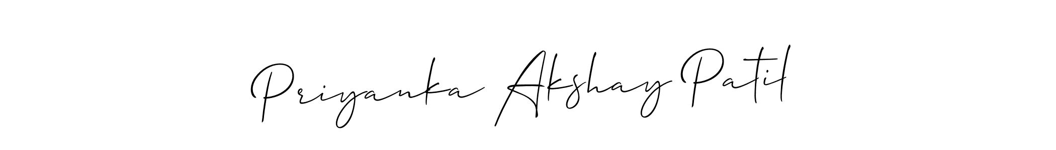 Priyanka Akshay Patil stylish signature style. Best Handwritten Sign (Allison_Script) for my name. Handwritten Signature Collection Ideas for my name Priyanka Akshay Patil. Priyanka Akshay Patil signature style 2 images and pictures png