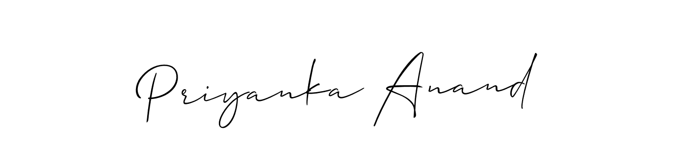 Also You can easily find your signature by using the search form. We will create Priyanka Anand name handwritten signature images for you free of cost using Allison_Script sign style. Priyanka Anand signature style 2 images and pictures png