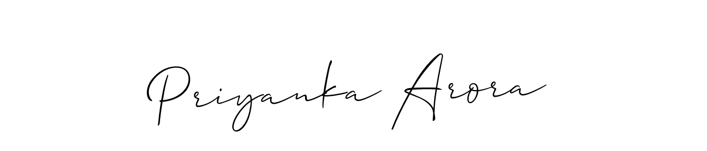 This is the best signature style for the Priyanka Arora name. Also you like these signature font (Allison_Script). Mix name signature. Priyanka Arora signature style 2 images and pictures png