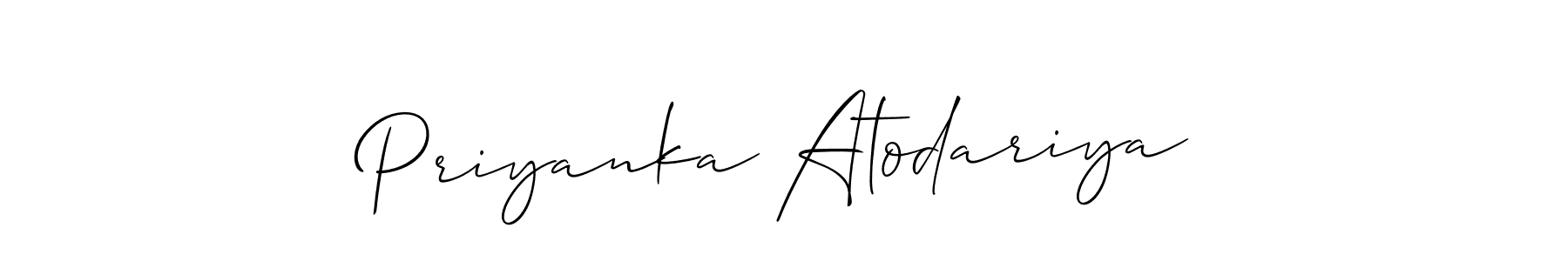 Similarly Allison_Script is the best handwritten signature design. Signature creator online .You can use it as an online autograph creator for name Priyanka Atodariya. Priyanka Atodariya signature style 2 images and pictures png