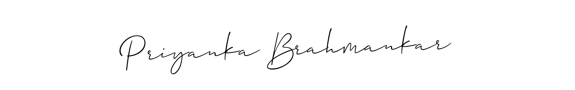 Priyanka Brahmankar stylish signature style. Best Handwritten Sign (Allison_Script) for my name. Handwritten Signature Collection Ideas for my name Priyanka Brahmankar. Priyanka Brahmankar signature style 2 images and pictures png