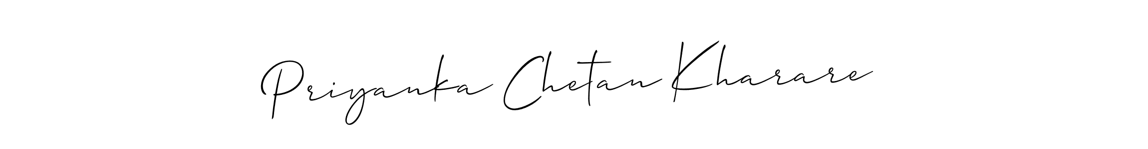 Design your own signature with our free online signature maker. With this signature software, you can create a handwritten (Allison_Script) signature for name Priyanka Chetan Kharare. Priyanka Chetan Kharare signature style 2 images and pictures png