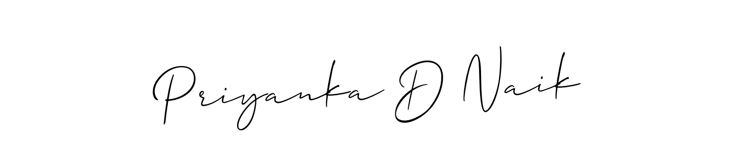 Make a beautiful signature design for name Priyanka D Naik. With this signature (Allison_Script) style, you can create a handwritten signature for free. Priyanka D Naik signature style 2 images and pictures png