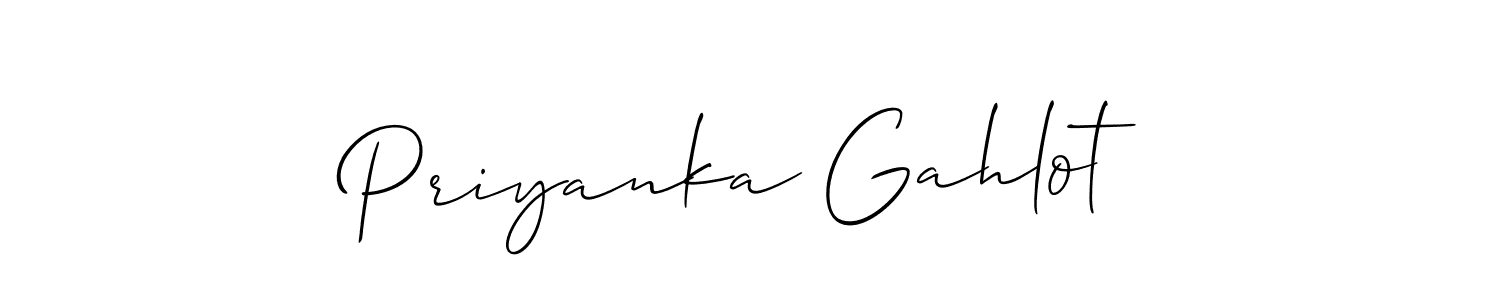 Similarly Allison_Script is the best handwritten signature design. Signature creator online .You can use it as an online autograph creator for name Priyanka Gahlot. Priyanka Gahlot signature style 2 images and pictures png