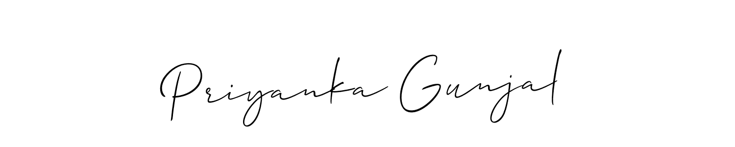 Use a signature maker to create a handwritten signature online. With this signature software, you can design (Allison_Script) your own signature for name Priyanka Gunjal. Priyanka Gunjal signature style 2 images and pictures png