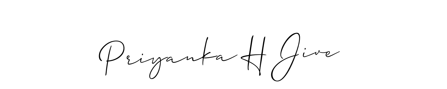 Use a signature maker to create a handwritten signature online. With this signature software, you can design (Allison_Script) your own signature for name Priyanka H Jive. Priyanka H Jive signature style 2 images and pictures png