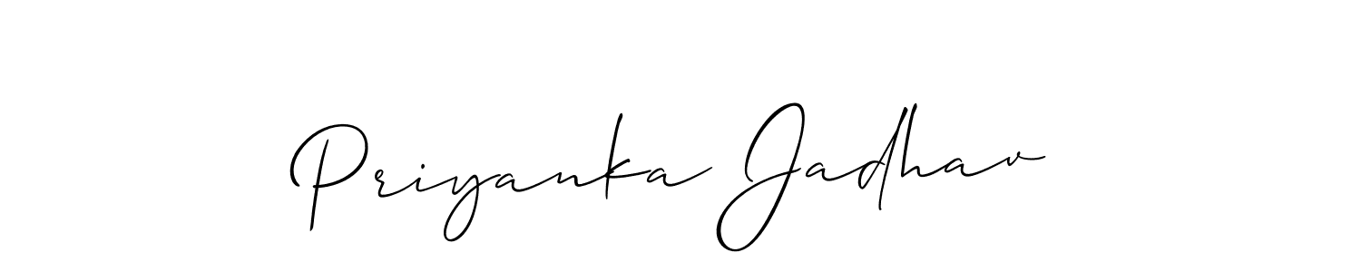 How to make Priyanka Jadhav signature? Allison_Script is a professional autograph style. Create handwritten signature for Priyanka Jadhav name. Priyanka Jadhav signature style 2 images and pictures png