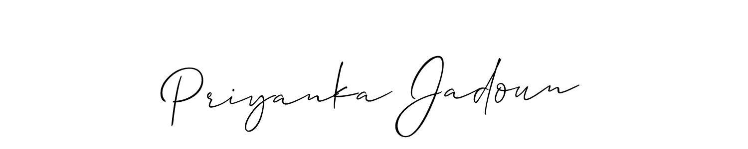 This is the best signature style for the Priyanka Jadoun name. Also you like these signature font (Allison_Script). Mix name signature. Priyanka Jadoun signature style 2 images and pictures png