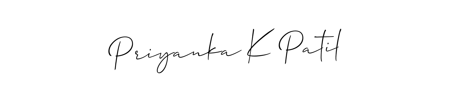 Also we have Priyanka K Patil name is the best signature style. Create professional handwritten signature collection using Allison_Script autograph style. Priyanka K Patil signature style 2 images and pictures png