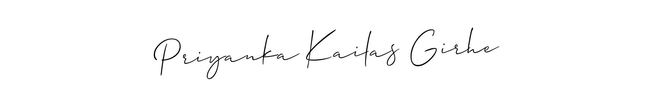 Also You can easily find your signature by using the search form. We will create Priyanka Kailas Girhe name handwritten signature images for you free of cost using Allison_Script sign style. Priyanka Kailas Girhe signature style 2 images and pictures png