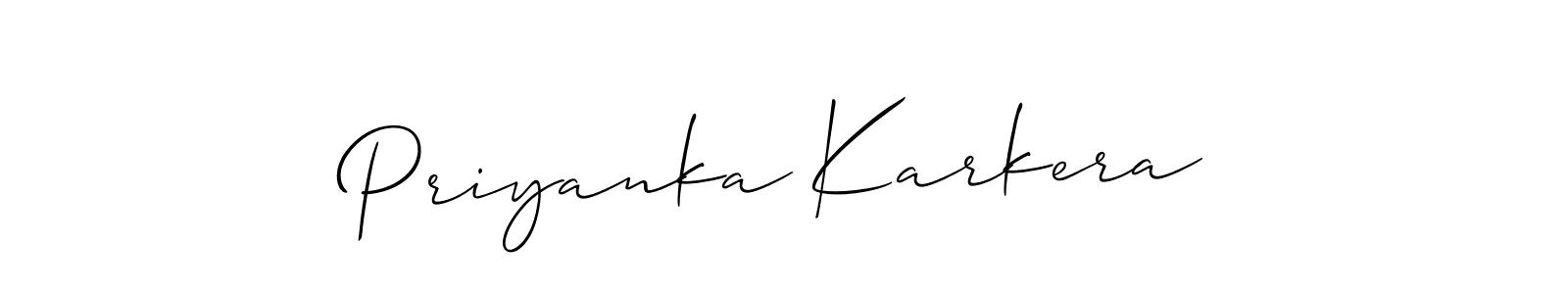 It looks lik you need a new signature style for name Priyanka Karkera. Design unique handwritten (Allison_Script) signature with our free signature maker in just a few clicks. Priyanka Karkera signature style 2 images and pictures png
