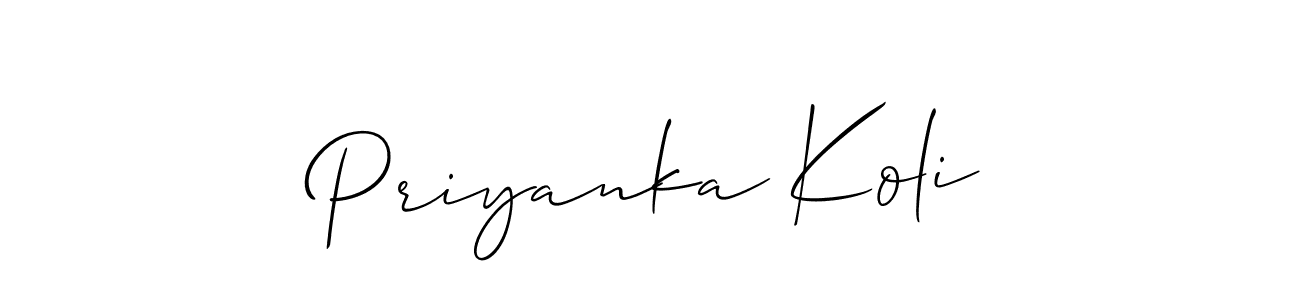 Best and Professional Signature Style for Priyanka Koli. Allison_Script Best Signature Style Collection. Priyanka Koli signature style 2 images and pictures png
