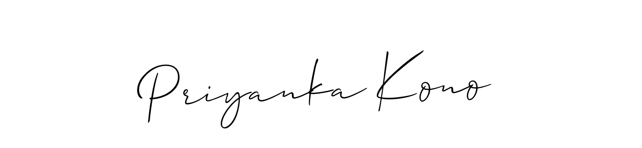 Make a beautiful signature design for name Priyanka Kono. With this signature (Allison_Script) style, you can create a handwritten signature for free. Priyanka Kono signature style 2 images and pictures png