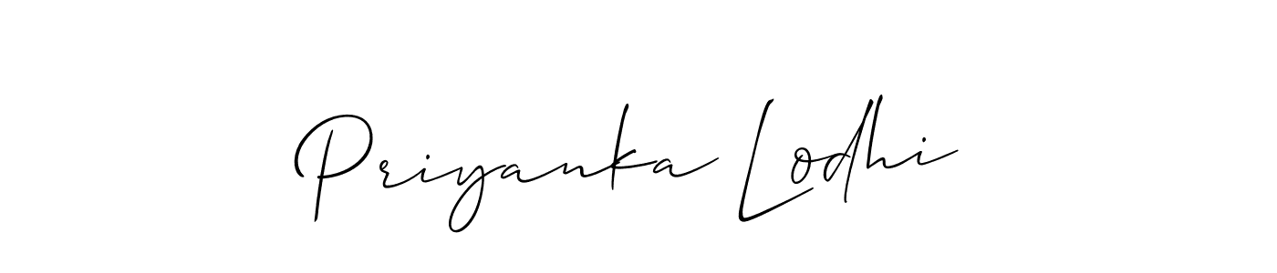 The best way (Allison_Script) to make a short signature is to pick only two or three words in your name. The name Priyanka Lodhi include a total of six letters. For converting this name. Priyanka Lodhi signature style 2 images and pictures png