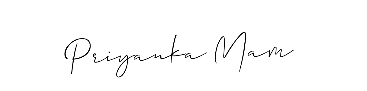 How to make Priyanka Mam name signature. Use Allison_Script style for creating short signs online. This is the latest handwritten sign. Priyanka Mam signature style 2 images and pictures png
