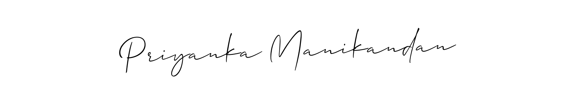 Use a signature maker to create a handwritten signature online. With this signature software, you can design (Allison_Script) your own signature for name Priyanka Manikandan. Priyanka Manikandan signature style 2 images and pictures png