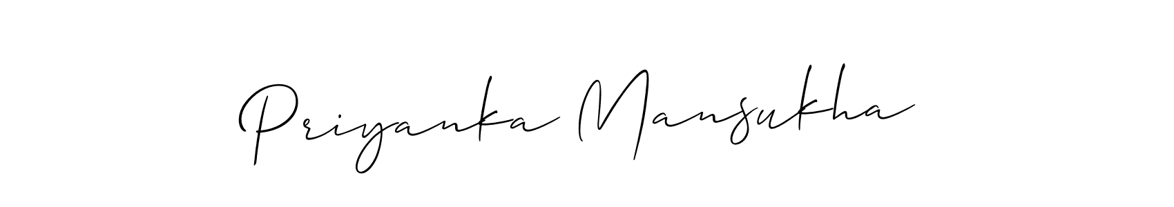 Priyanka Mansukha stylish signature style. Best Handwritten Sign (Allison_Script) for my name. Handwritten Signature Collection Ideas for my name Priyanka Mansukha. Priyanka Mansukha signature style 2 images and pictures png