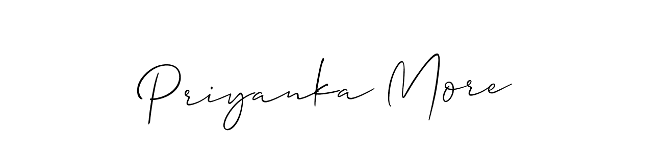 How to make Priyanka More name signature. Use Allison_Script style for creating short signs online. This is the latest handwritten sign. Priyanka More signature style 2 images and pictures png