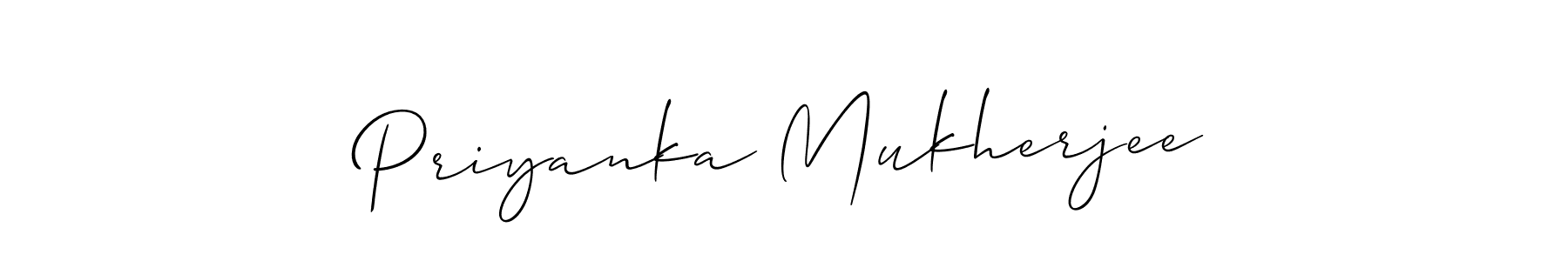 It looks lik you need a new signature style for name Priyanka Mukherjee. Design unique handwritten (Allison_Script) signature with our free signature maker in just a few clicks. Priyanka Mukherjee signature style 2 images and pictures png