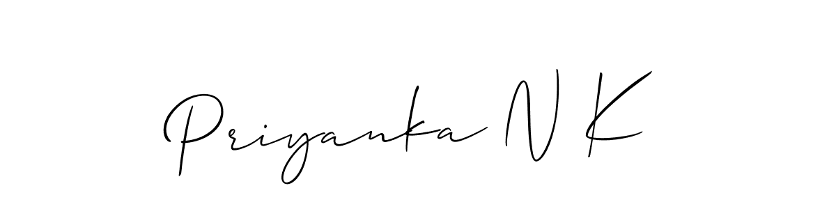 if you are searching for the best signature style for your name Priyanka N K. so please give up your signature search. here we have designed multiple signature styles  using Allison_Script. Priyanka N K signature style 2 images and pictures png