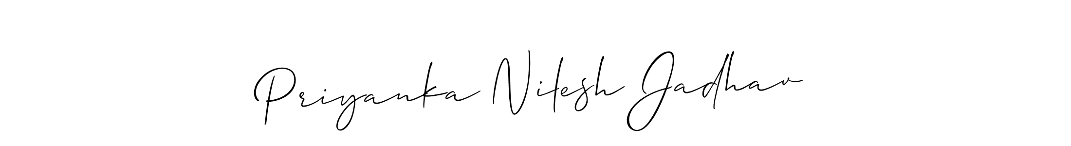 It looks lik you need a new signature style for name Priyanka Nilesh Jadhav. Design unique handwritten (Allison_Script) signature with our free signature maker in just a few clicks. Priyanka Nilesh Jadhav signature style 2 images and pictures png