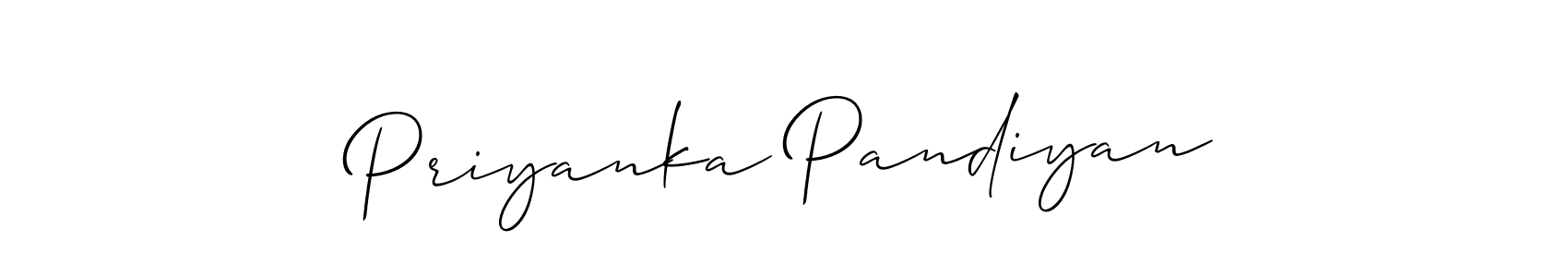 Use a signature maker to create a handwritten signature online. With this signature software, you can design (Allison_Script) your own signature for name Priyanka Pandiyan. Priyanka Pandiyan signature style 2 images and pictures png