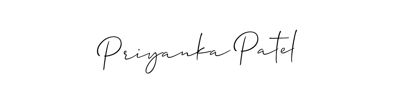 How to make Priyanka Patel name signature. Use Allison_Script style for creating short signs online. This is the latest handwritten sign. Priyanka Patel signature style 2 images and pictures png