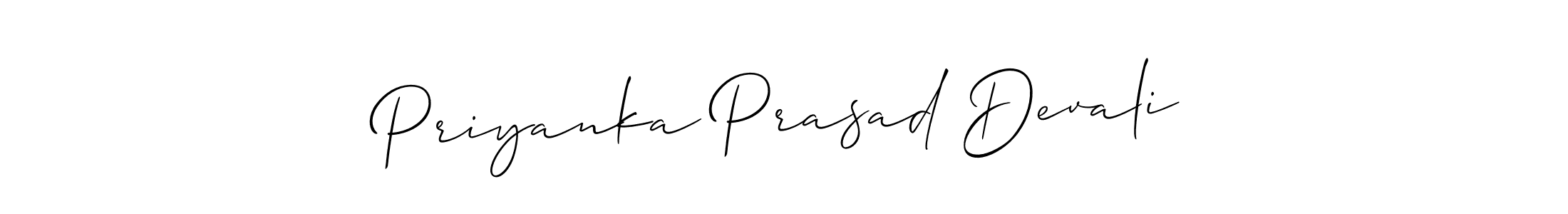 Make a short Priyanka Prasad Devali signature style. Manage your documents anywhere anytime using Allison_Script. Create and add eSignatures, submit forms, share and send files easily. Priyanka Prasad Devali signature style 2 images and pictures png