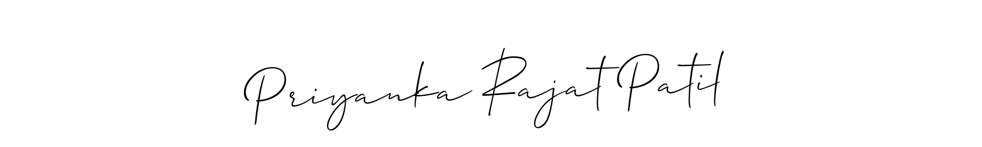 How to make Priyanka Rajat Patil name signature. Use Allison_Script style for creating short signs online. This is the latest handwritten sign. Priyanka Rajat Patil signature style 2 images and pictures png