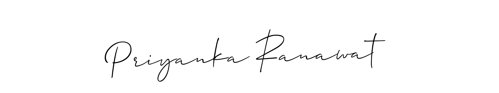 Also we have Priyanka Ranawat name is the best signature style. Create professional handwritten signature collection using Allison_Script autograph style. Priyanka Ranawat signature style 2 images and pictures png