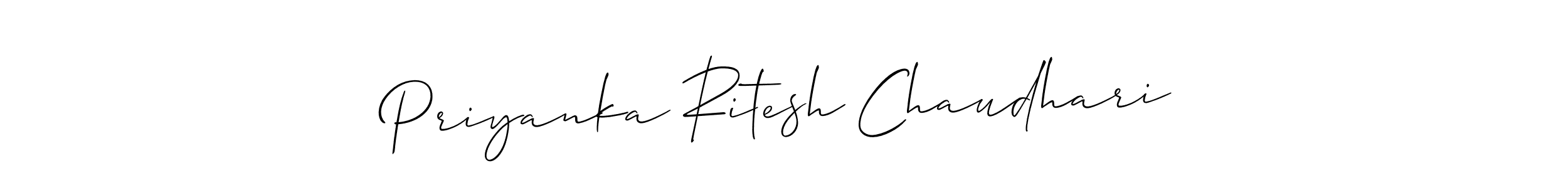 Priyanka Ritesh Chaudhari stylish signature style. Best Handwritten Sign (Allison_Script) for my name. Handwritten Signature Collection Ideas for my name Priyanka Ritesh Chaudhari. Priyanka Ritesh Chaudhari signature style 2 images and pictures png