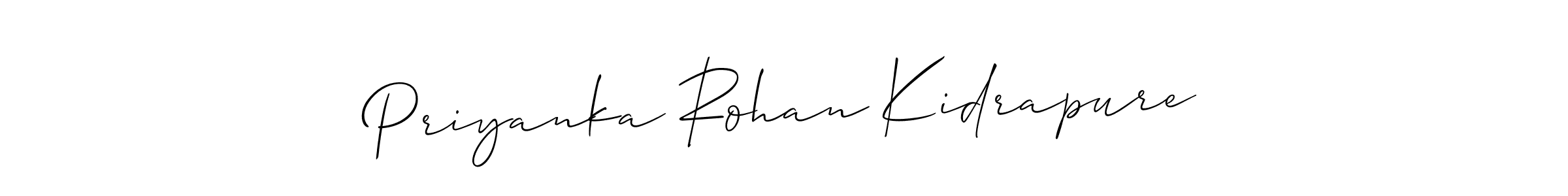 if you are searching for the best signature style for your name Priyanka Rohan Kidrapure. so please give up your signature search. here we have designed multiple signature styles  using Allison_Script. Priyanka Rohan Kidrapure signature style 2 images and pictures png