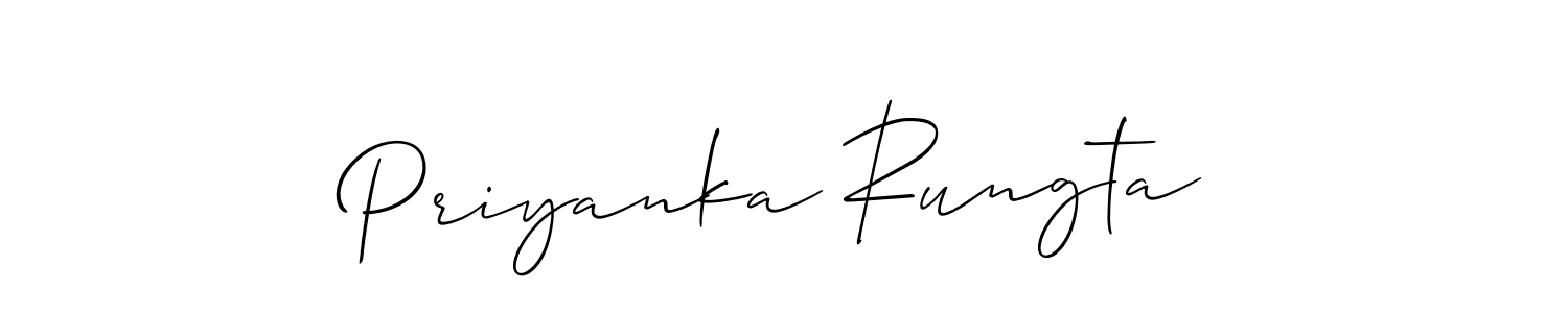 Use a signature maker to create a handwritten signature online. With this signature software, you can design (Allison_Script) your own signature for name Priyanka Rungta. Priyanka Rungta signature style 2 images and pictures png