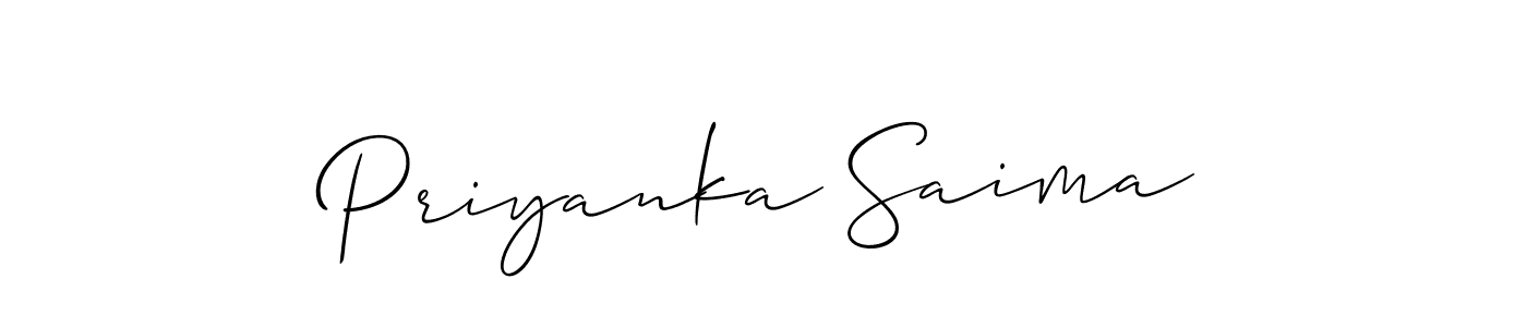 It looks lik you need a new signature style for name Priyanka Saima. Design unique handwritten (Allison_Script) signature with our free signature maker in just a few clicks. Priyanka Saima signature style 2 images and pictures png