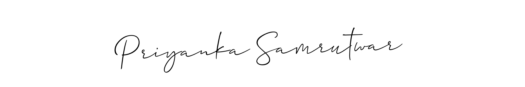 Make a beautiful signature design for name Priyanka Samrutwar. With this signature (Allison_Script) style, you can create a handwritten signature for free. Priyanka Samrutwar signature style 2 images and pictures png